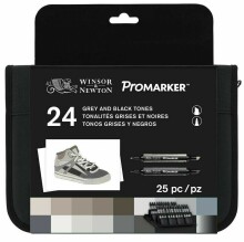 Winsor & Newton 24’lü Grey and Black Tones Çantalı Promarker Set - Winsor & Newton (1)