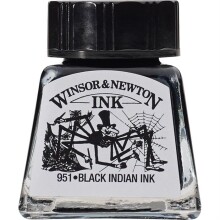Winsor & Newton Çini Mürekkebi 14 ml Black İndian İnk 30 - Winsor & Newton (1)