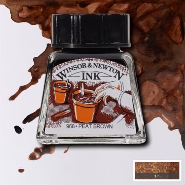Winsor & Newton Çini Mürekkebi 14 ml Peat Brown 469 - 1