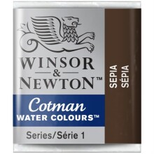Winsor & Newton Cotman Sulu Boya Yarım Tablet Sepia 609 - Winsor & Newton