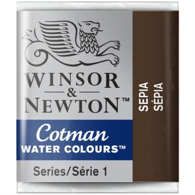 Winsor & Newton Cotman Sulu Boya Yarım Tablet Sepia 609 - 1