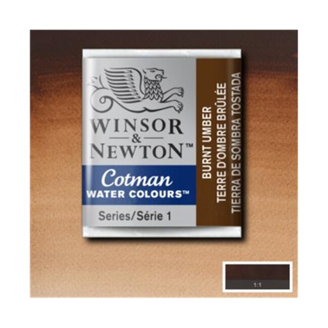 Winsor & Newton Cotman Sulu Boya Yarım Tablet Burnt Umber 76 - 1