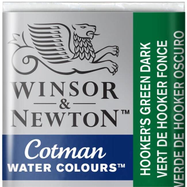 Winsor & Newton Cotman Sulu Boya Yarım Tablet Hooker’s Green Dark 312 - 1