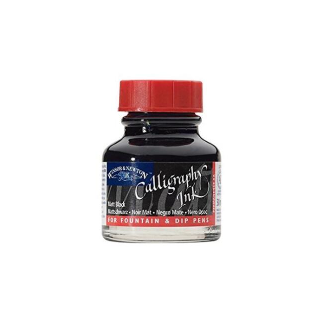 Winsor & Newton Kaligrafi Mürekkebi 30 ml Matt Black 30 - 1