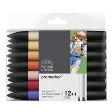 Winsor & Newton Promarker 12+1 Manga Set - Winsor & Newton