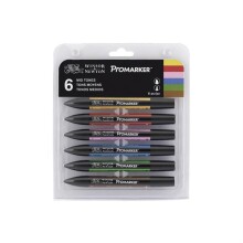 Winsor & Newton Promarker 6’lı Set Mid Tones - Winsor & Newton