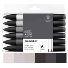 Winsor & Newton Promarker 6’lı Set Neutral Tones - Winsor & Newton