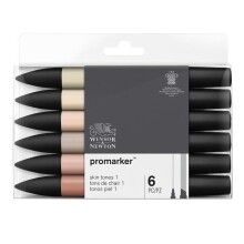 Winsor & Newton Promarker 6’lı Set Skin Tones Set 1 - Winsor & Newton