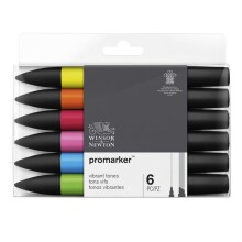 Winsor & Newton Promarker Set 6 Renk Vibrant Tones - Winsor & Newton