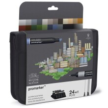 Winsor & Newton Promarker Set Architectural Tones (24 x Mimarlık Tonları Çantalı) - Winsor & Newton