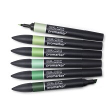 Winsor & Newton Promarker Set Green Tones Set (6 x Yeşil Tonlar) - Winsor & Newton (1)