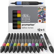Winsor & Newton Promarker Set Tattoo Tones (12 x Renk + Karıştırıcı) - Winsor & Newton (1)