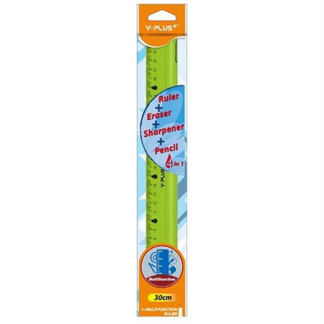 Y-Plus Plastik Cetvel 30 cm 4in1 - 1