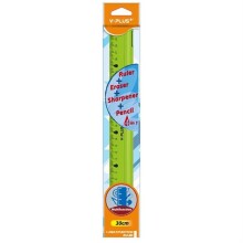 Y-Plus Plastik Cetvel 30 cm 4in1 - Y-Plus