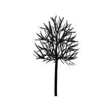 Yapraksız Ağaç Maketi Siyah 14 cm 1:60 Ölçek - 1