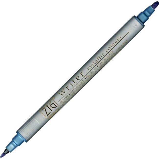 Zig 8000 Çift Taraflı Metalik Davetiye Kalemi 125 Blue - 1
