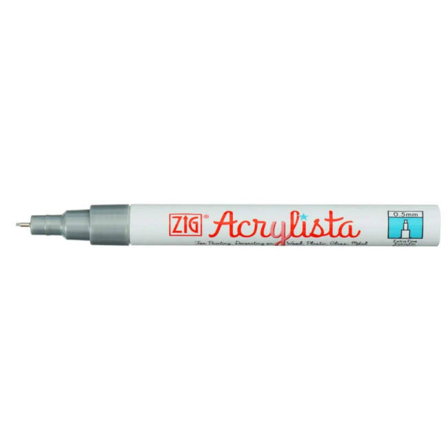 Zig Acrylista Akrilik Marker Kalem Extra-Fine Uç 0.5 mm Silver 102 - 1