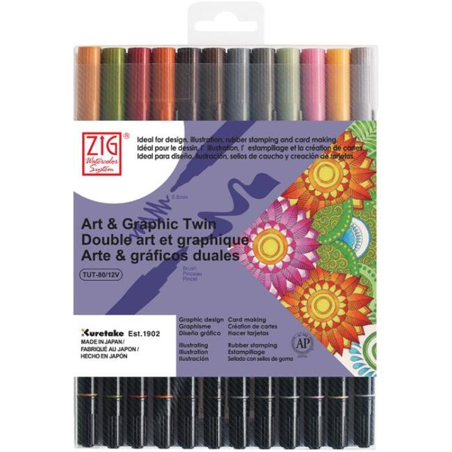 Zig Art Graphic Twin 12’li Set Muted Colours - 1