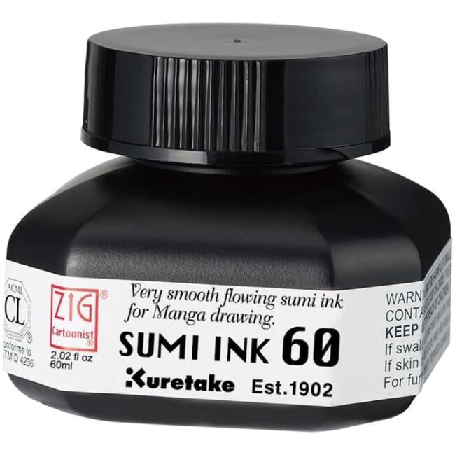 Zig Cartoonist Sumi Ink Siyah 60 ml - 1