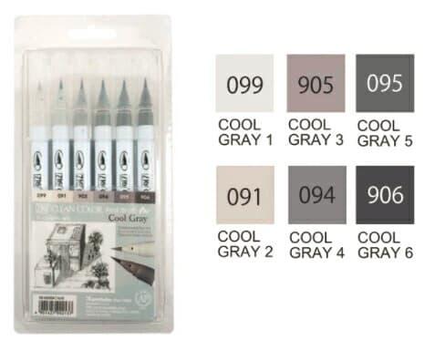 Zig Clean Color Real Brush Cool Gray Marker Seti 6’lı - 1