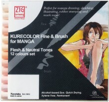 Zig Kurecolor Fine & Brush for Manga 12’li Set - Zig (1)