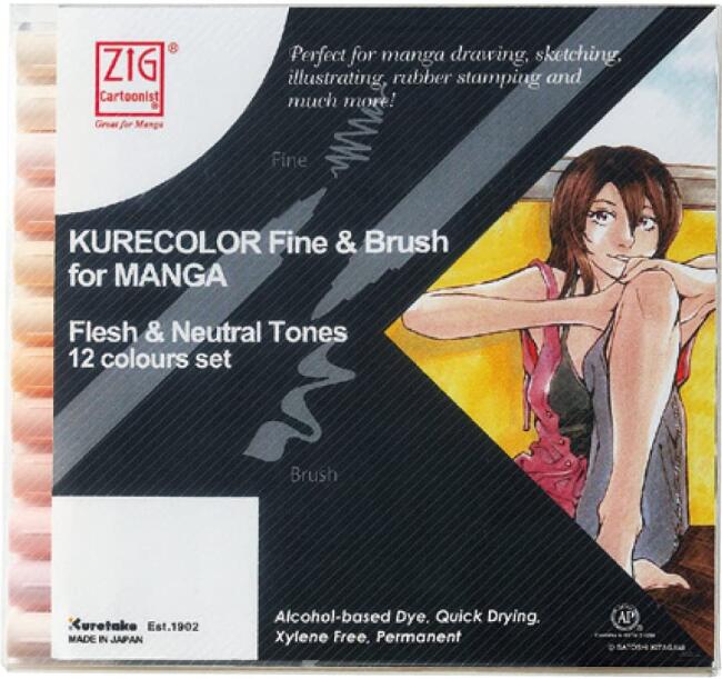 Zig Kurecolor Fine & Brush for Manga 12’li Set - 2
